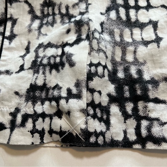 NEW NWT Cynthia Rowley Snakeskin Black/White Sleeveless 100% Linen Dress Size 14 - Picture 10 of 16